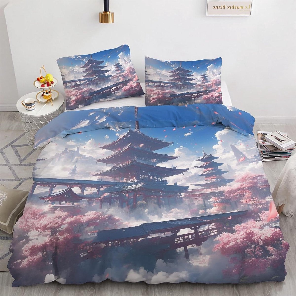 Dekbedovertrek Set met Kersenbloesem Motief - 200 x 200 cm