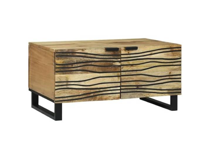 GHVBNMF Couchtisch Natur 80x50x40cm Holzwerkstoff Tisch mit 2 Türen Modernes Design für Ihr Wohnzimmer: Kompakter Beistelltisch aus Holzwerkstoff mit 2 Türen und stabilen Metallbeinen.