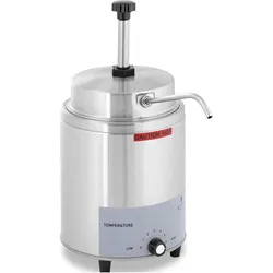 Royal Catering Saucenspender mit Warmhaltefunktion Pumpspender Dosierspender 4,5 l 550 W, Speisewärmer, Silber