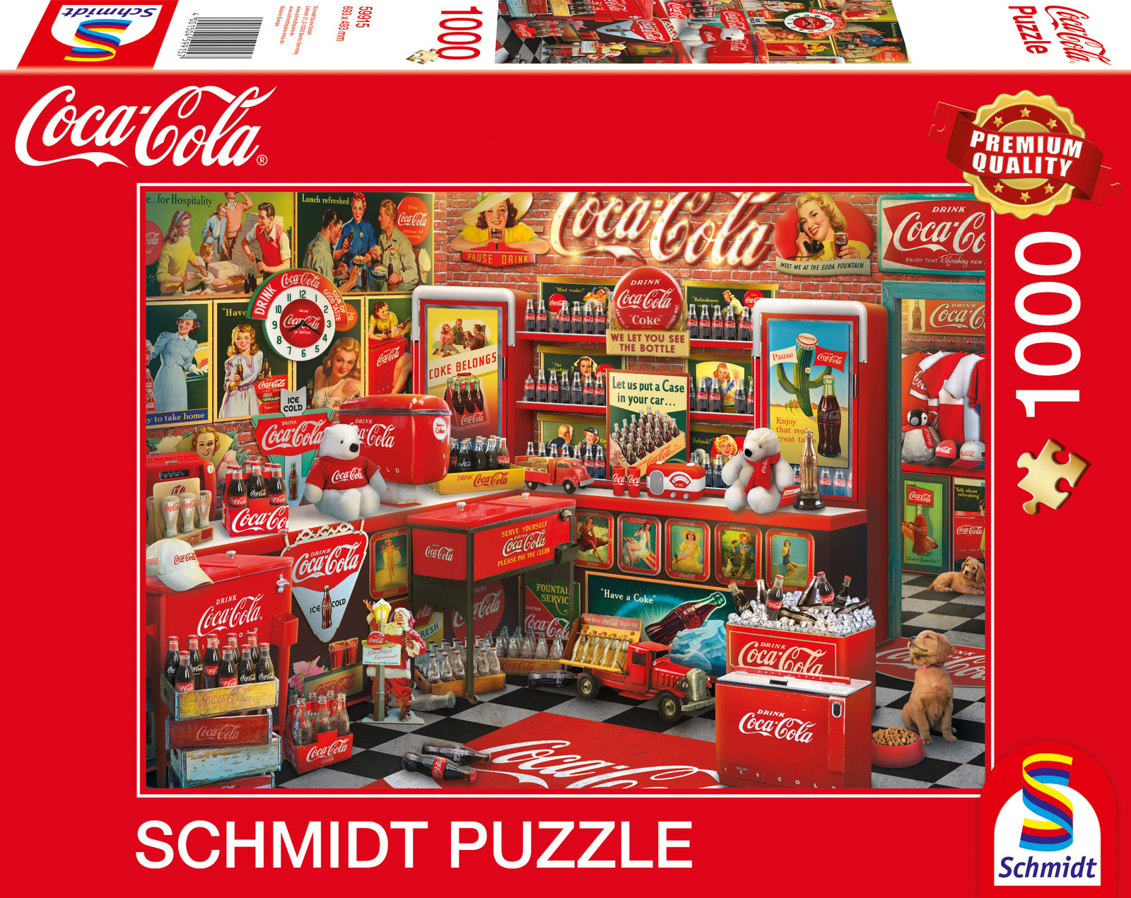 Schmidt Spiele Coca-Cola Nostalgiewinkel met 1000 onderdelen