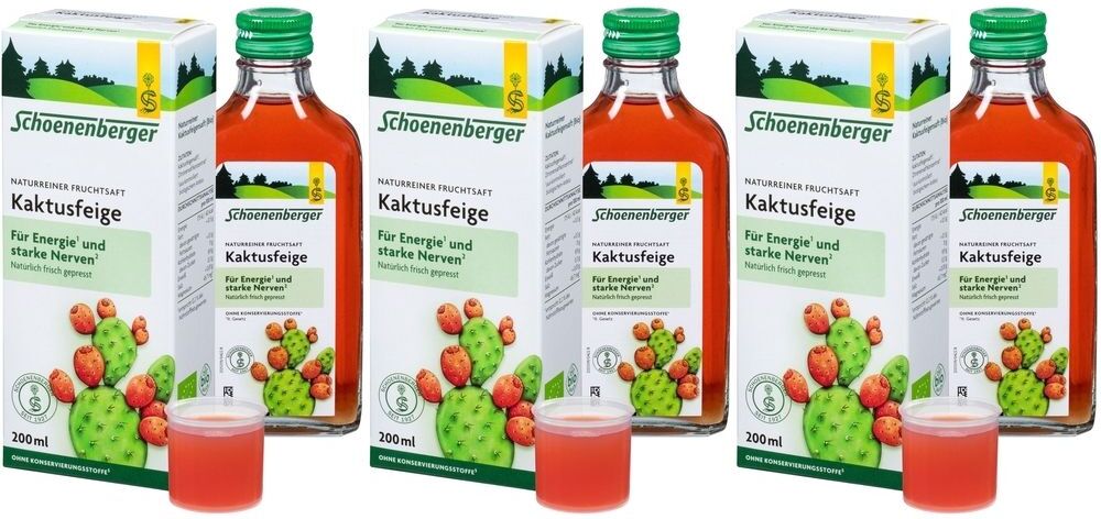 Kaktusfeige Saft Bio Schoenenberger 3x 3x200 ml