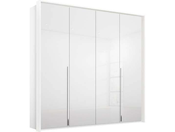 Drehtürenschrank, Holzwerkstoff, Weiß Hochglanz, 204×225×65 cm, 4 Türen, Modern, Rauch