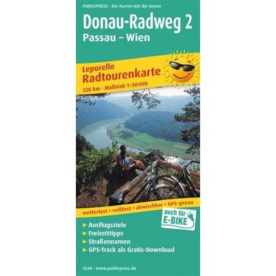 Publicpress Leporello Radtourenkarte Donau-Radweg 2, Passau, Wien 1:50.000, Sonstige von , KOMPASS Freytag & Berndt, 978-3-89920-246-5