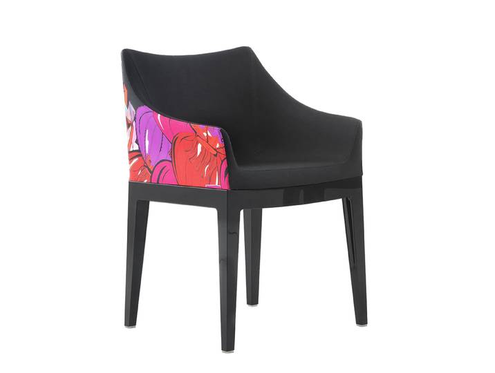 KARTELL fauteuil MADAME World of Emilio Pucci edition (Shanghai - Policarbonato nero e 100% raso di cotone)