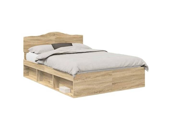 HMDNGOUT Bettrahmen Sonoma 140 x 200 cm Massives Kiefernholz mit Kopfteil Modernes Bettgestell aus Holzwerkstoffen und Kiefernholz