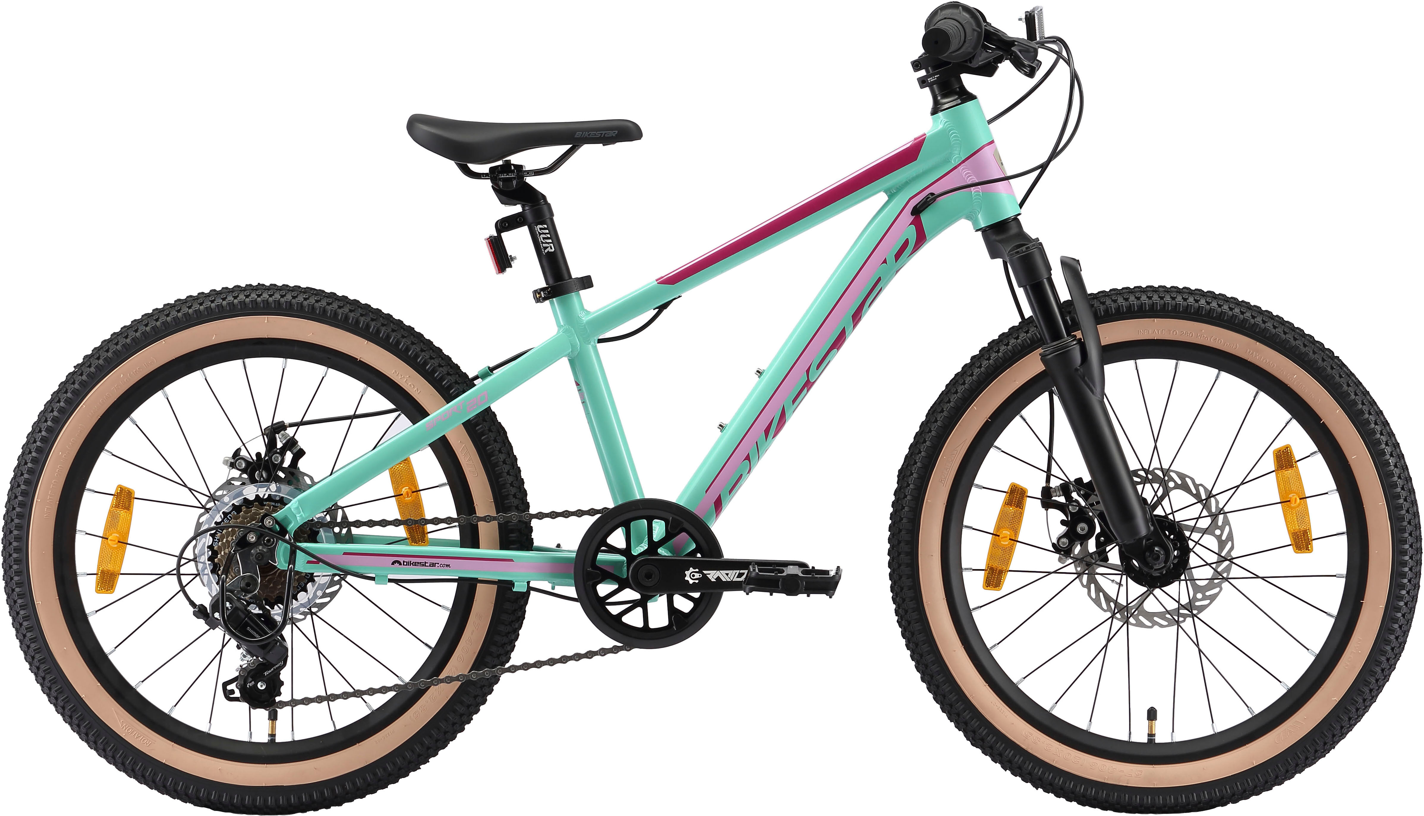 Jugendfahrrad BIKESTAR Gr. 30, grün, Fahrräder, Kinder, 30cm, 20 Zoll (50,80cm)