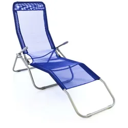 VCM Liegestuhl    Gartenliege   Maße 160x48x100cm   Sonnenliege   Liegestuhl Liege   Relaxliege   Blau