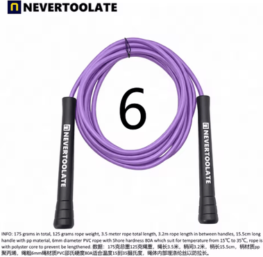 Inspire Picks NeverTooLate PVC Fitness Skip Rope Strong PVC Skip Rope With Long Handles 16