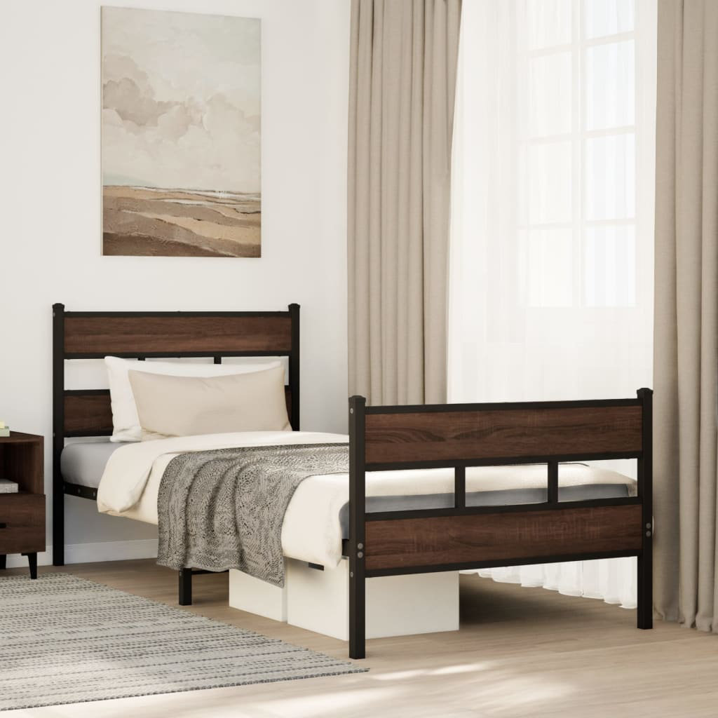 vidaXL Bed Frame Brown Oak 80 x 200 cm