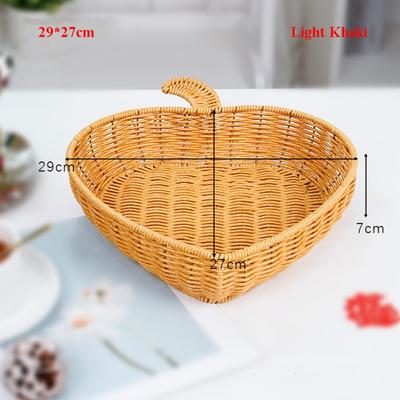 Friendly Fresh Finds Handwoven Rattan Serving Basket For Snacks And Tea 29 27cm Light Khaki