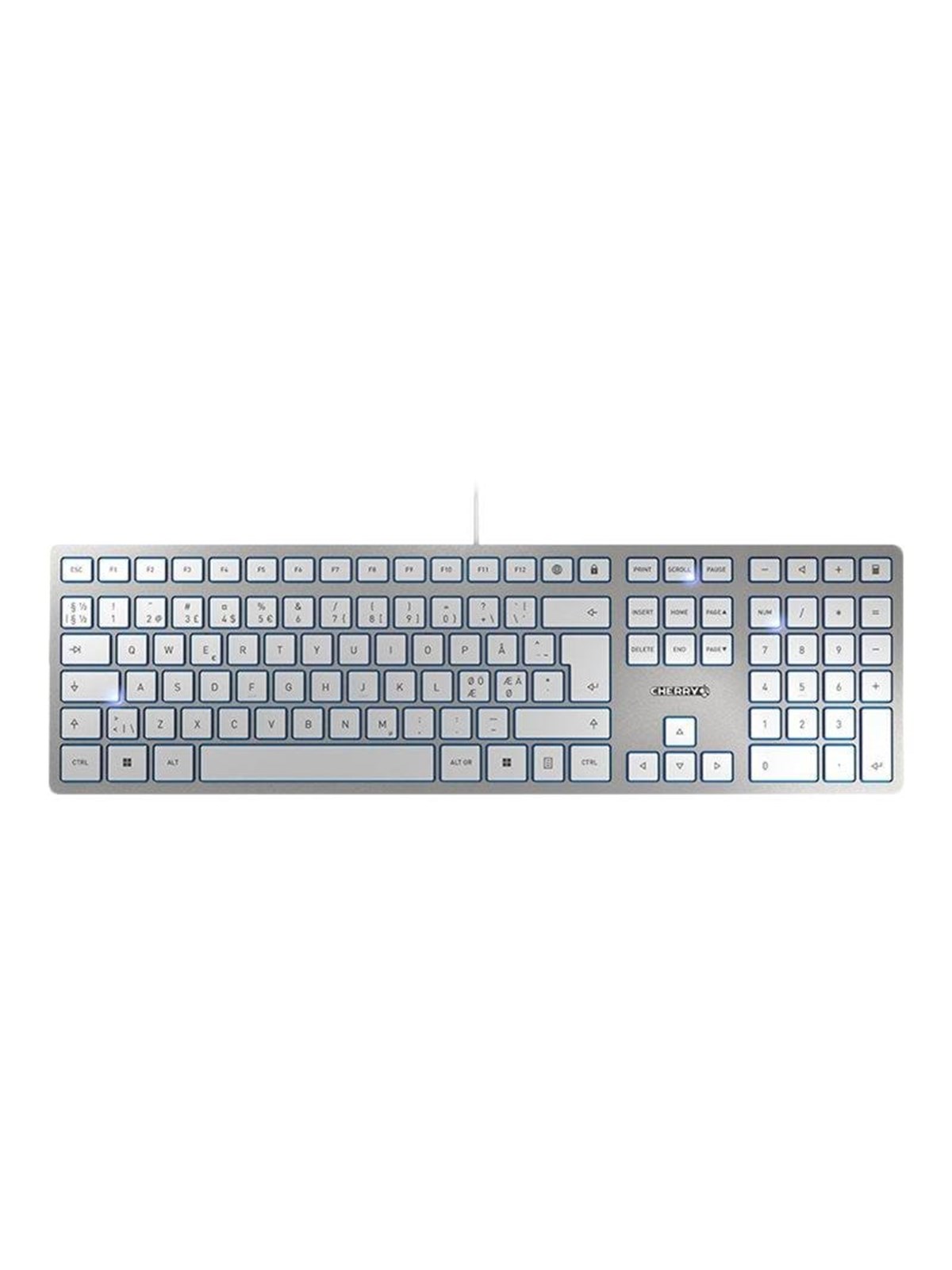 Cherry KC 6000 SLIM - Tastatur - Nordic ISO - Silber