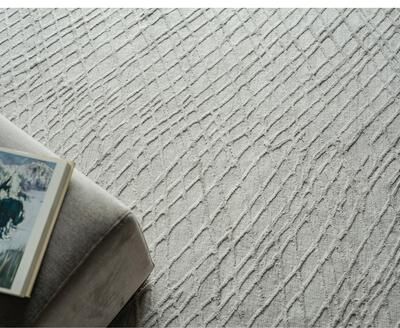 Exquisite Rugs Crescendo Handmade Handloomed Bamboo Silk Silver Area Rug