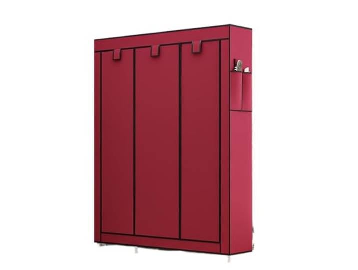MEYTXOA Großer Kleiderschrank, bodenstehender Stoff-Kleiderschrank Mehrschichtiger Organizer for Kleiderschrank, großes Fassungsvermögen, Schlafzimmer-Aufbewahrung(Red)