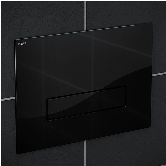 MEPA Orbit Betätigungsplatte 421849 Glas schwarz, für teileingelassene Montage