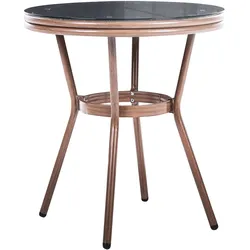 BISTROTISCH 70/70 cm Sicherheitsglas Grau Rifreddo