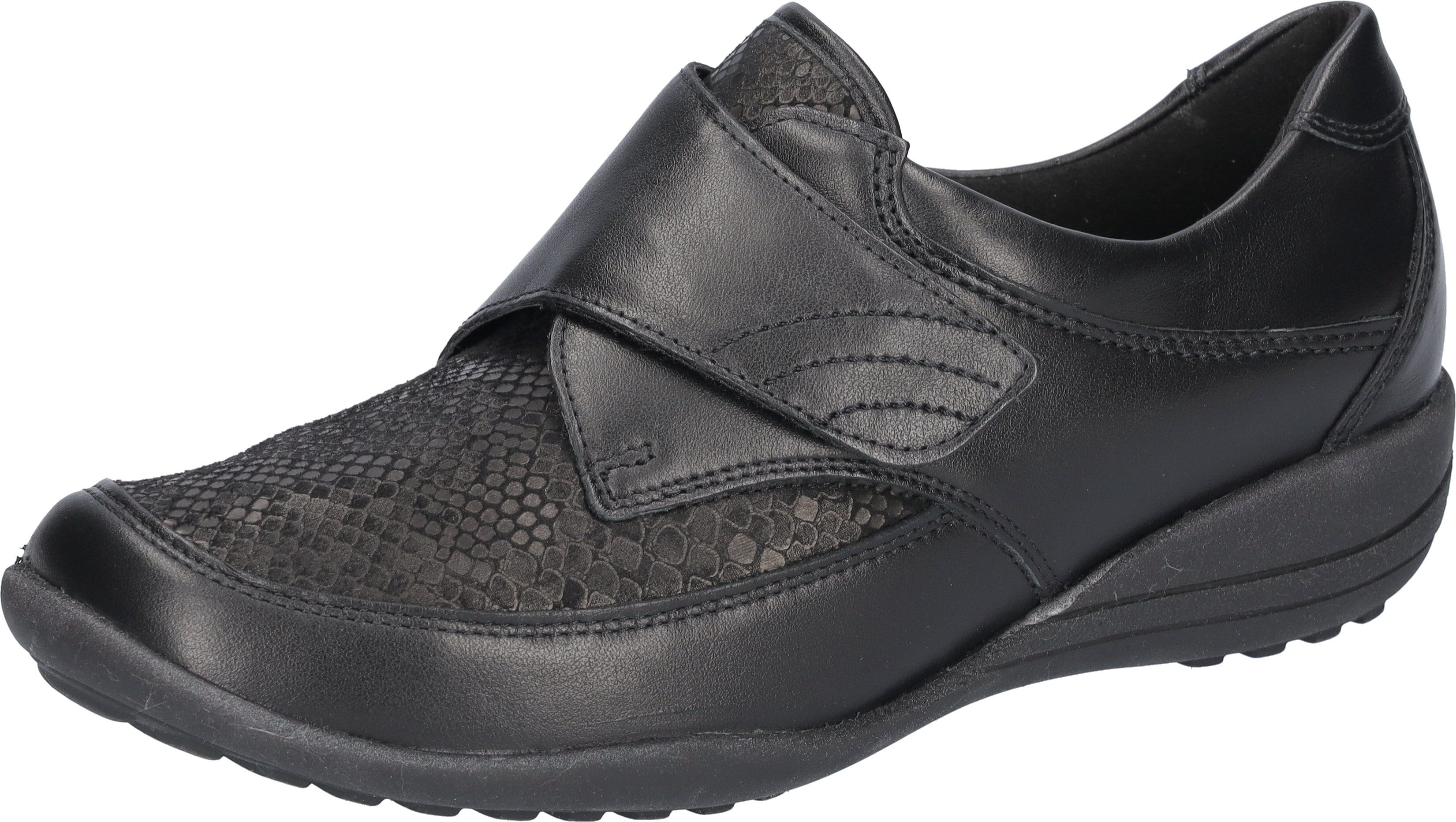 Klettschuh WALDLÄUFER "KATJA-Soft", Damen, Gr. 6 (39), schwarz, Nappaleder, Textil, Schuhe Klettschuh, Bequemschuh, Komfortschuh in Weite K (=extraweit) schwarz 6 (39)