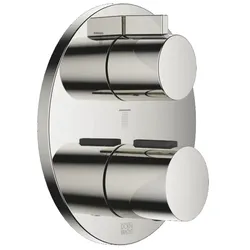 Dornbracht UP-Thermostat mit Dreiwege-Mengenregulierung - Platin, Abdeckplatte 150 mm, Sicherheitssperre bei 38°C