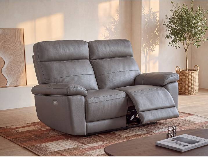 Relaxsofa 2 Personen aus grauem Leder RANIFA