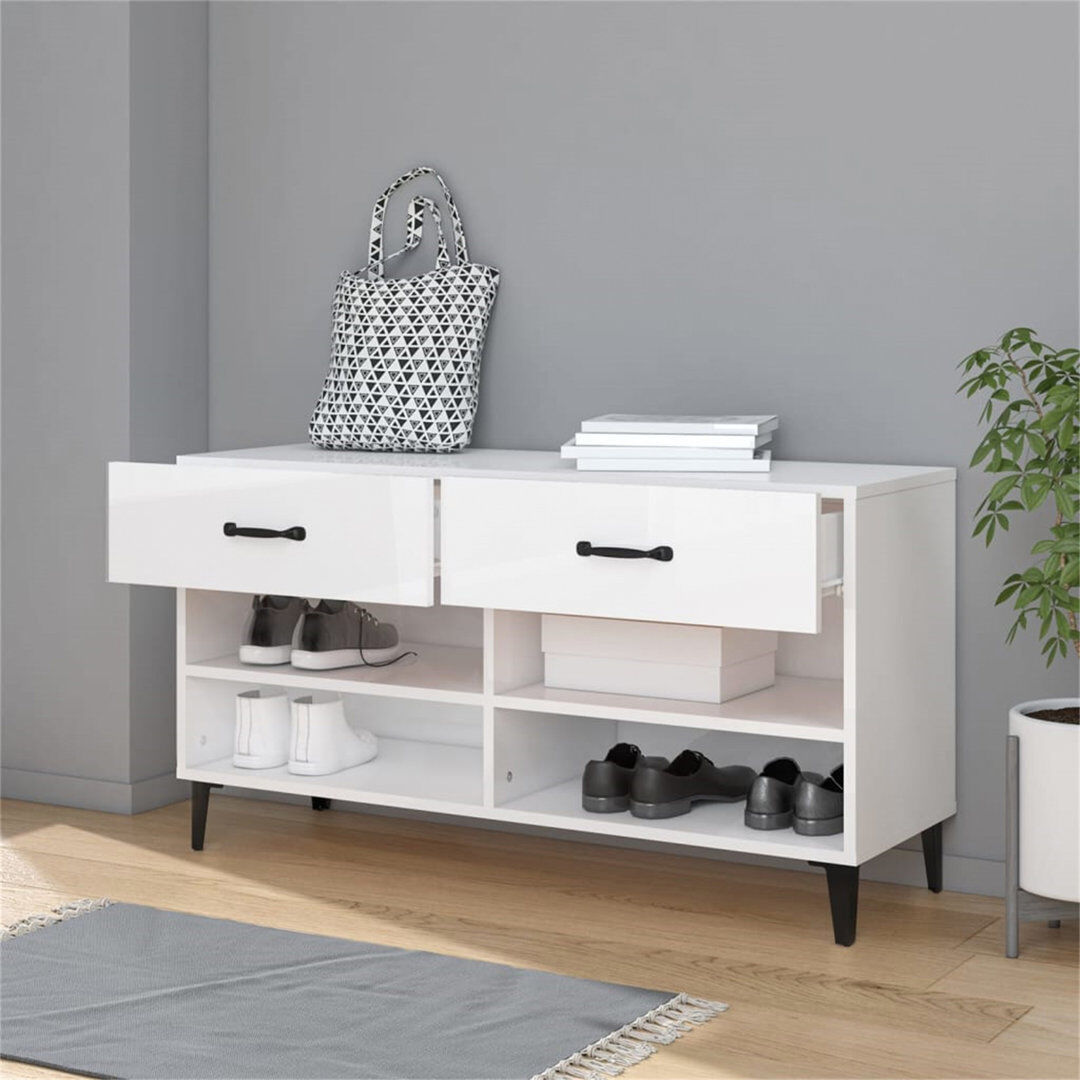 Borough Wharf 8 Pair Shoe Storage White/Black 8