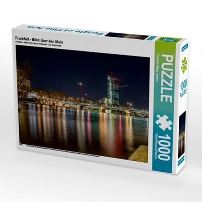 CALVENDO Puzzle Frankfurt - Blick über den Main | 1000 Teile Lege-Größe 64 × 48 cm Foto-Puzzle für glückliche Stunden