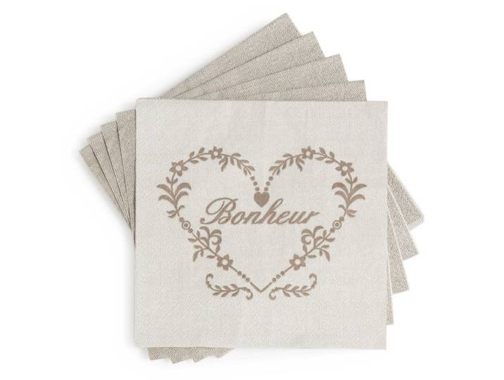20er-Pack Papierservietten BONHEUR, beige, 17x17