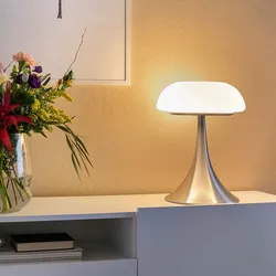 Tischleuchte Nachttischlampe Tischlampe Glas weiß Schlafzimmerleuchte 2 flammig