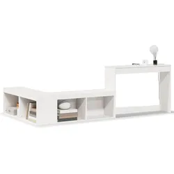 vidaXL Nachttisch mit Schreibtisch Weiß 232x112x75 cm Massivholz