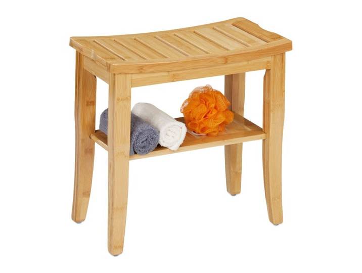 Relaxdays Badhocker aus Bambus