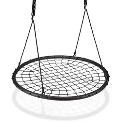 Relaxdays Nestschaukel mit Netz 120 cm Schwarz