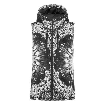 Kurzweste PLEIN SPORT "Optical Flower", Damen, Gr. S, schwarz (02, schwarz), Obermaterial: 100% Polyester. Futter: 100% Polyester, Westen