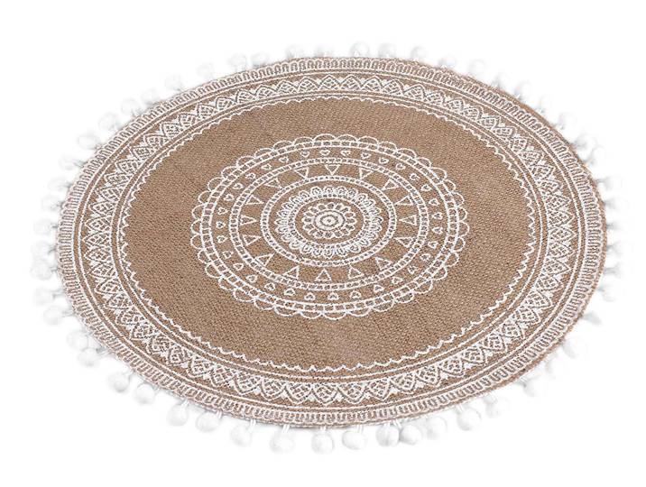 Rundes Tischset aus Jute, mit Quasten, Boho Platzset, Ø 38 cm