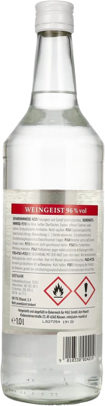 Thomas Prinz Alm Mand'l Weingeist 96% Vol. 1l