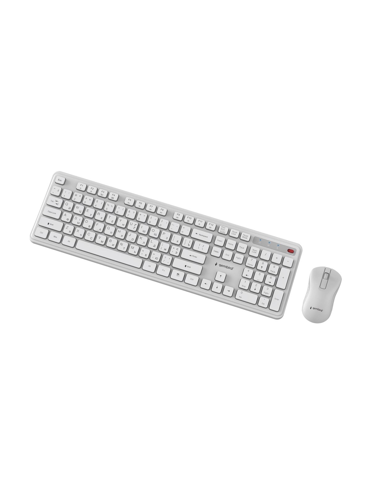 Gembird Slim Pro Business - keyboard and mouse set full size - Cyrillic - white Input Device - Tastatur & Maus Set - Full-Size - Kyrillisch - Weiss