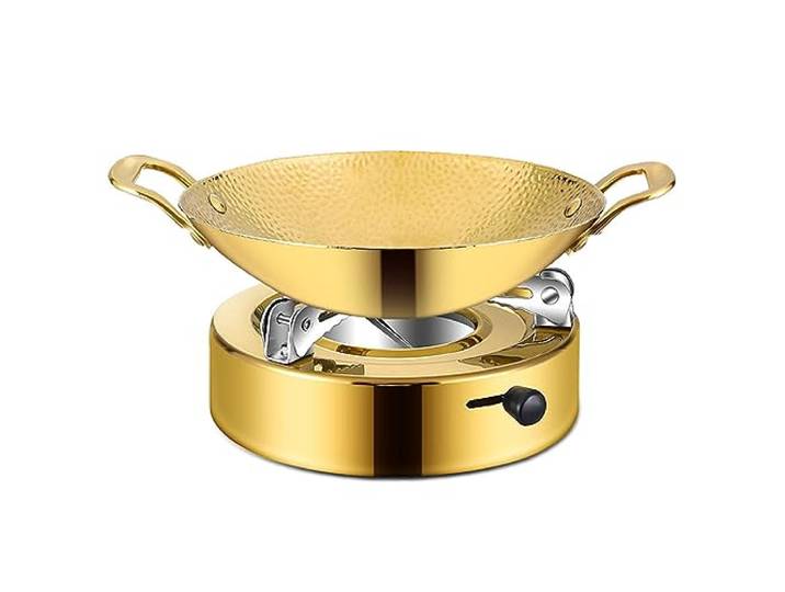 Rundes Chafing-Chafing-Dish-Set aus Edelstahl Speisenwärmer Gerichte Buffet Speisenwärmer Pfanne Hot Pot, Edelstahl Alkohol Herd Trockentopf