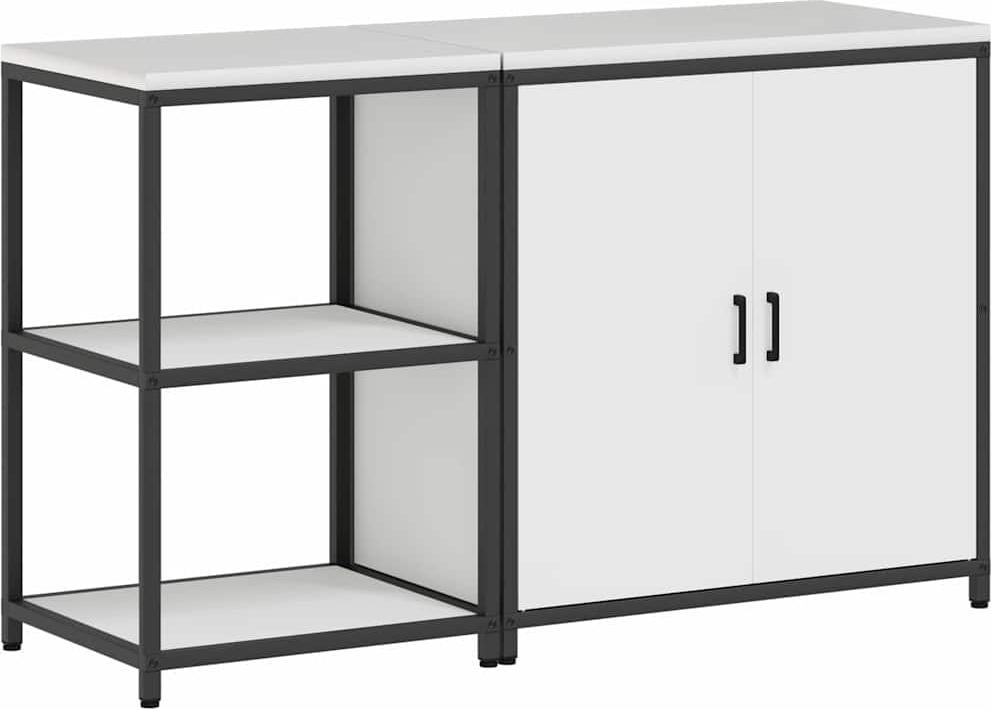 vidaXL Opbergset voor de keuken HATTEM, 2 stuks, wit