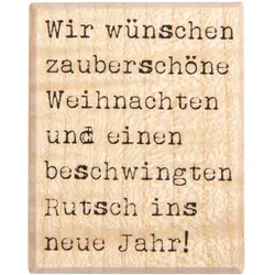 Holzstempel "Weihnachtswünsche", 4 x 5 cm