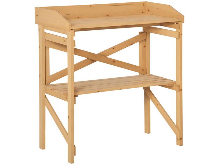 ComfortXL Pflanztisch De-10741 Hellbraun, Braun, 40x84x80 cm, Gartenzubehör, Hochbeete