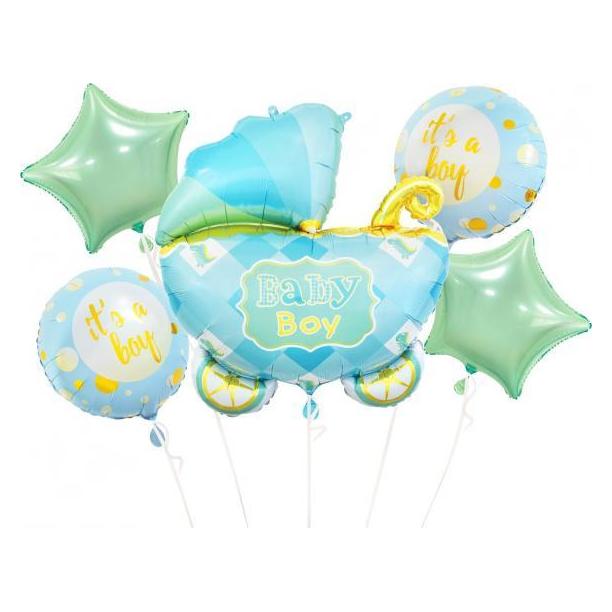 GoDan Folienballons - Trolley-Set blau 5 Stück BZ-HWZN (5x) (BZ-HWZN)