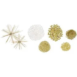 Drahtsterne-Set, weiß-gold, 12 Sterne