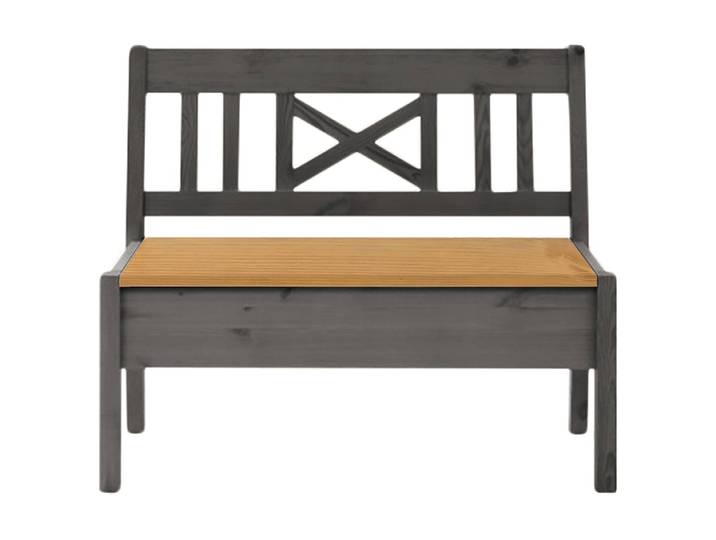 Sitzbank Fjord I 105cm Braun/Grau/Kiefer Grau/Kiefer Laugenfarbig