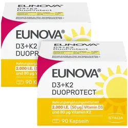 EUNOVA DuoProtect Vitamin D3+K2 2000IE/80UG 2X90 St