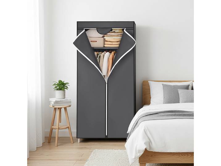 Armoire en tissu Leggal 75 x 160 x 45cm Gris