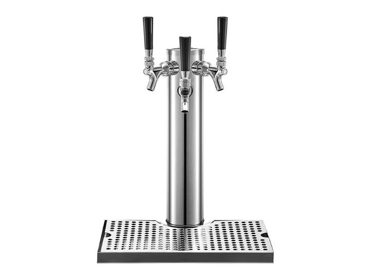 Distributeur de tour de bière à triple robinets avec bac d'égouttage, tour de bière en acier inoxydable, tour Kegerator, Kit pré-assemblé pour Bar
