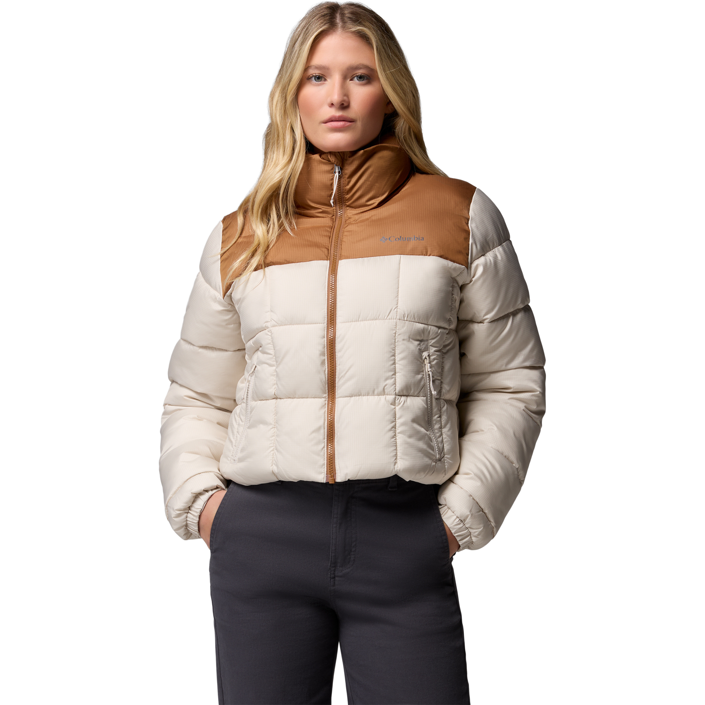 Columbia Puffect III Cropped Damen Isolationsjacke braun Größe XS Trekking Wasserabweisend