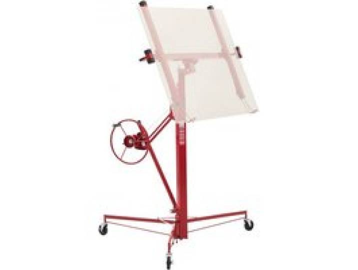 VEVOR Plattenheber bis max. 68 kg, 3353 mm Höhe, Gipskartonheber mit verstellbarem Teleskoparm, Rigipsplatten, Trockenbau-Heber, Panelheber, Hebezeug, Werkzeuge, für Decken- & Wandmontage (Rot)