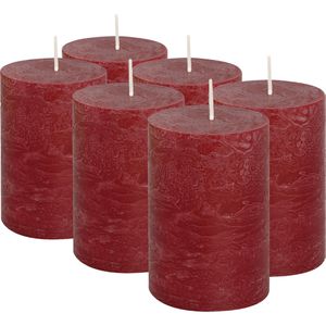 Gala Kerzen Rustic, Stumpenkerzen, bordeaux, Ø 6,8 cm, Höhe 13 cm, 6 Stück
