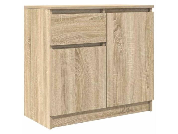 Kaorsrow Sideboard Sonoma-Eiche 71x35x65 cm Kommode Holzwerkstoff Flexibler Beistellschrank fürs Wohnzimmer: Beidseitig montierbar mit Schublade und Regalboden für optimale Ordnung.