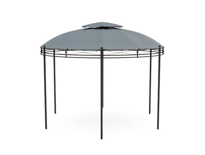 Dach Gartenpavillon LED ROYAL rund grau