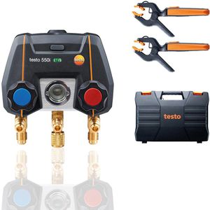 Testo Monteurhilfe 0564 3550, 550i Smart Set digital, 2-Wege, Bluetooth, inkl. Zangenfühler