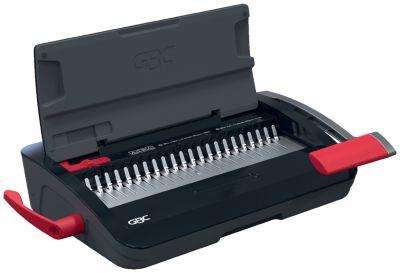 GBC CombBind CB12, manuelles Bindegerät, 12 Blatt Stanzen, 165 Seiten, 19 mm Plastikrücken, Auffangschale
